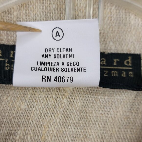 Vintage Harvé Benard Beige Linen Button-Up 6 Long Sleeve Lightweight Deadstock - Picture 3 of 9